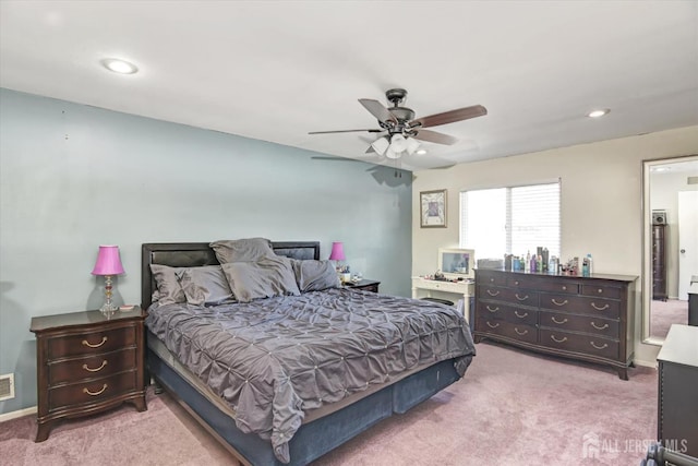 40 Forest Garden Dr, Old Bridge, NJ 07747 - bedroom featuring carpet flooring, recessed lighting, and ceiling fan