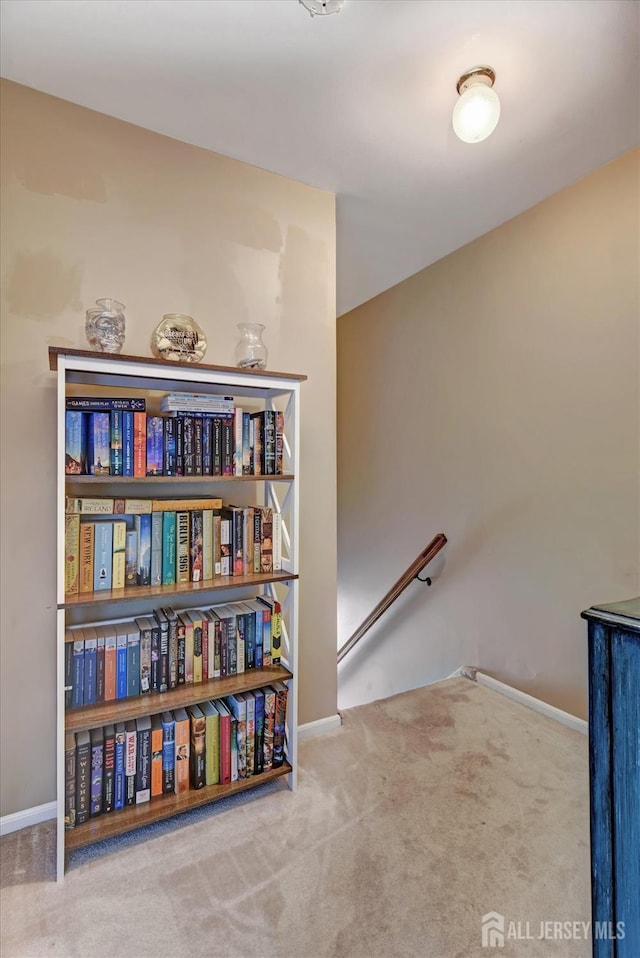 40 Forest Garden Dr, Old Bridge, NJ 07747 - stairway with carpet flooring and baseboards
