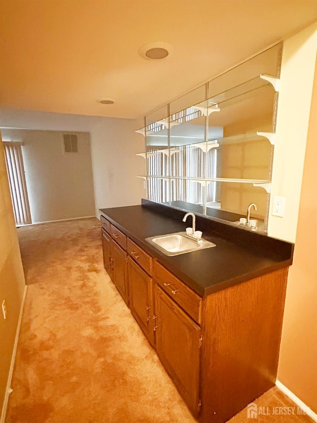 12 Excalibur Ct, Old Bridge, NJ 08857 - bar with a sink, light colored carpet, wet bar, and visible vents