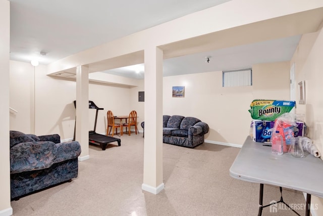 finished basement with baseboards