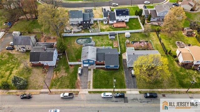 birds eye view of property featuring a residential view