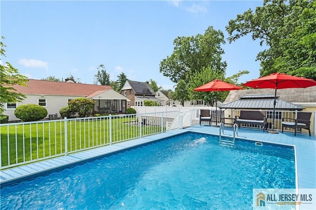 235 Brook Ave, North Plainfield, NJ 07060 - swimming pool with a fenced backyard and a gazebo