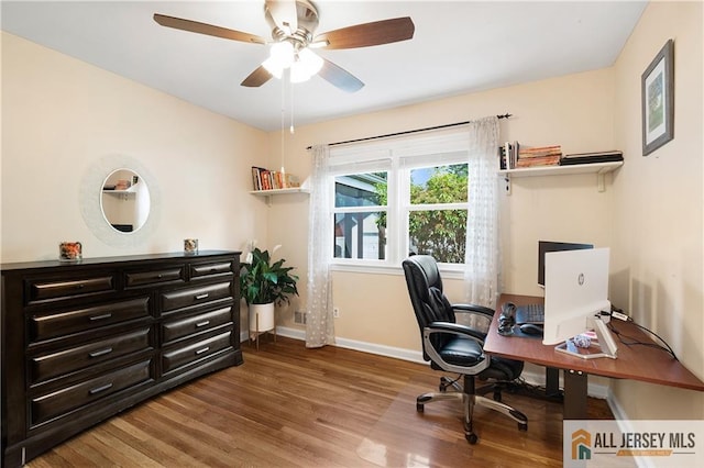 235 Brook Ave, North Plainfield, NJ 07060 - office with wood finished floors and a ceiling fan