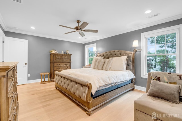 40 Cambridge Rd, Edison, NJ 08817 - bedroom with light wood-style floors, multiple windows, baseboards, recessed lighting, and ornamental molding