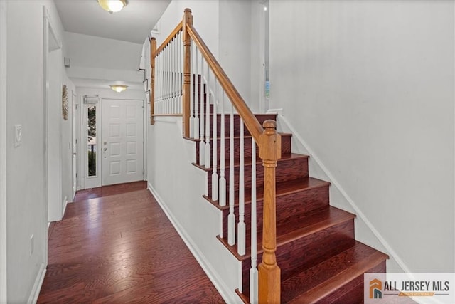 124 Kingsland Cir S, Brunswick, NJ 08852 - entrance foyer with wood finished floors and stairs