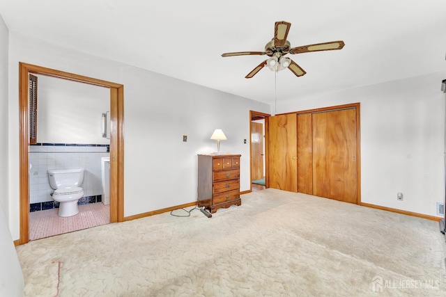 77 Manhattan Ave, Avenel, NJ 07001 - unfurnished bedroom with a closet, carpet, ensuite bath, and ceiling fan