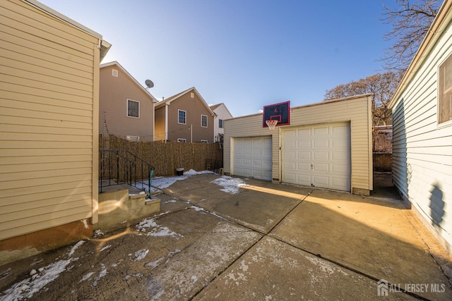 view of garage