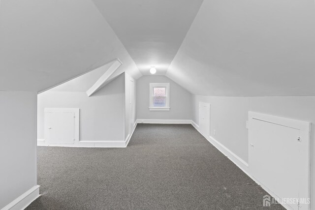 bonus room with carpet and vaulted ceiling