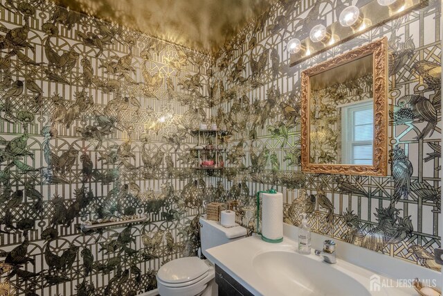 bathroom with vanity and toilet