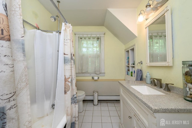 570 Main St, Metuchen, NJ 08840 - bathroom with vanity, tile patterned floors, and shower / bath combo