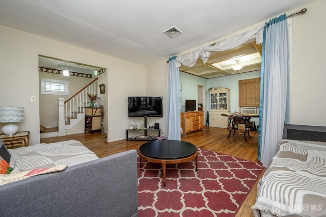 570 Main St, Metuchen, NJ 08840 - living room featuring wood finished floors and stairway