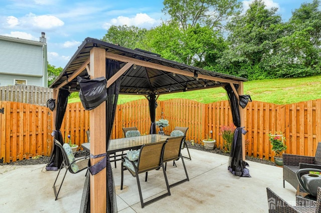 16 Jeanette Ct Unit 293, Jamesburg, NJ 08831 - fenced backyard featuring a patio area, outdoor dining space, and a gazebo