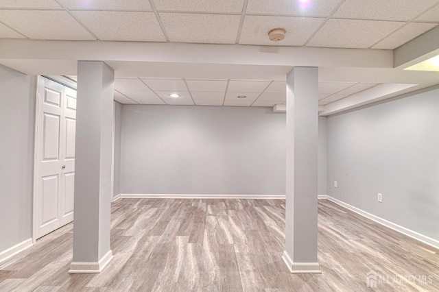 16 Jeanette Ct Unit 293, Jamesburg, NJ 08831 - finished below grade area featuring a paneled ceiling and wood finished floors