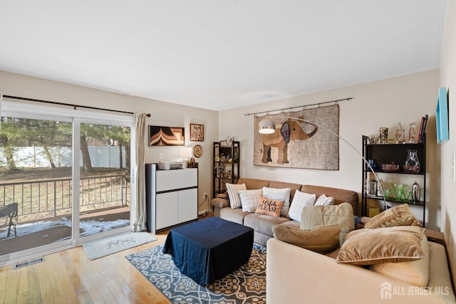 living room featuring hardwood / wood-style flooring