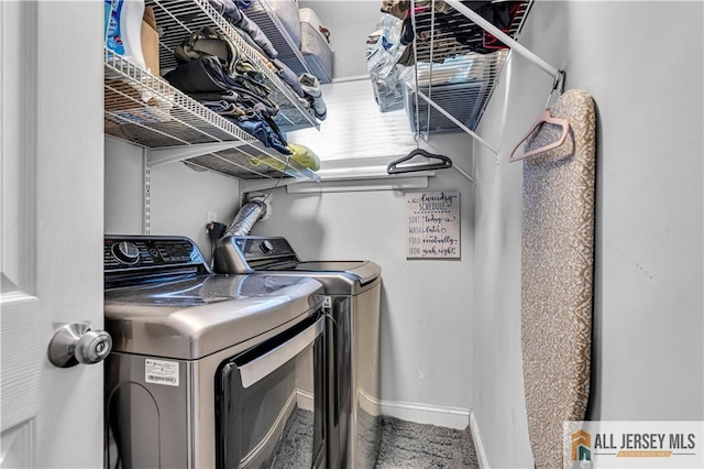 10 Buttonwood Dr, Old Bridge, NJ 08857 - washroom featuring washing machine and clothes dryer and baseboards