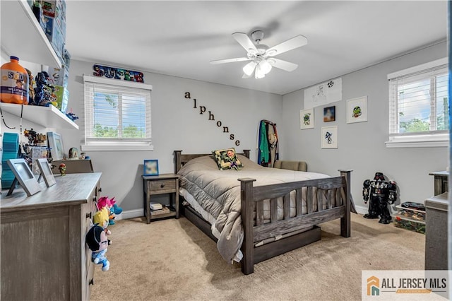 10 Buttonwood Dr, Old Bridge, NJ 08857 - bedroom featuring carpet floors, baseboards, and ceiling fan