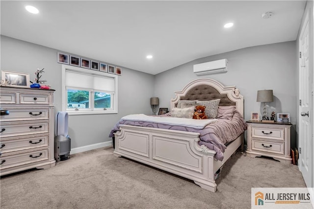 10 Buttonwood Dr, Old Bridge, NJ 08857 - bedroom featuring a wall mounted AC, light colored carpet, recessed lighting, and baseboards