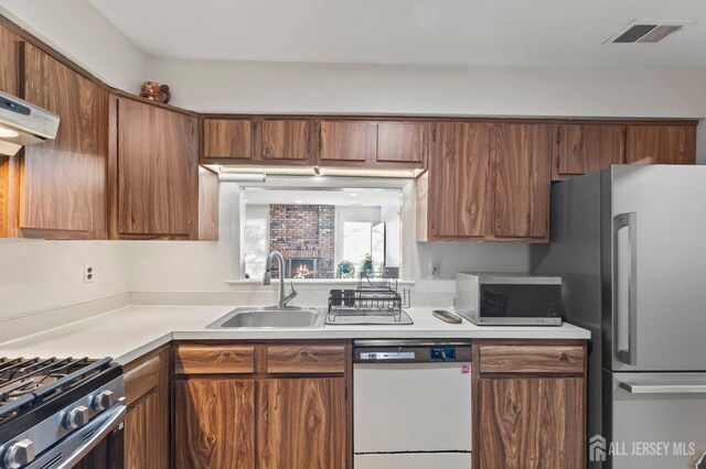 kitchen with stainless steel appliances and sink