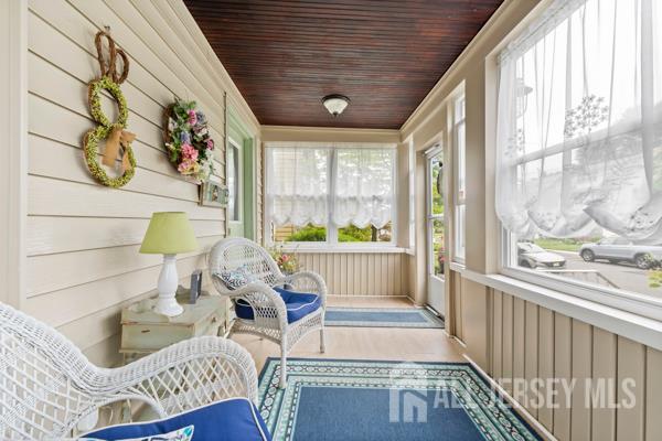 185 Rowland Pl, Woodbridge Proper, NJ 07095 - sunroom / solarium featuring wood ceiling