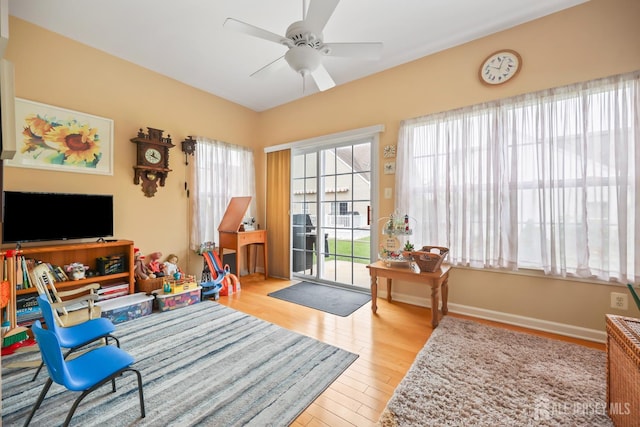 4 Holly Manor Ct, Helmetta, NJ 08828 - sitting room with wood finished floors and a ceiling fan