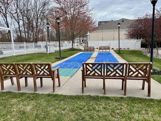 165 Einstein Way E, Windsor, NJ 08512 - view of pool with shuffleboard, fence, and a lawn