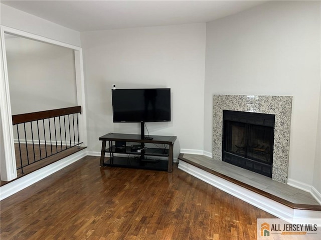 3205 Hana Rd, Edison, NJ 08817 - living area featuring wood finished floors and a premium fireplace