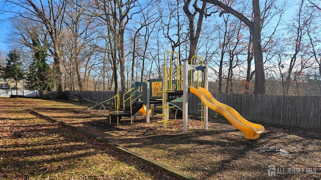 community play area with fence