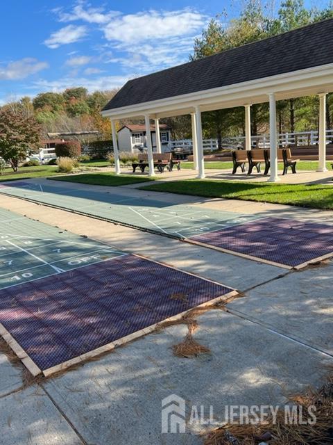 263 Valencia Dr, Monroe, NJ 08831 - surrounding community with shuffleboard and a gazebo