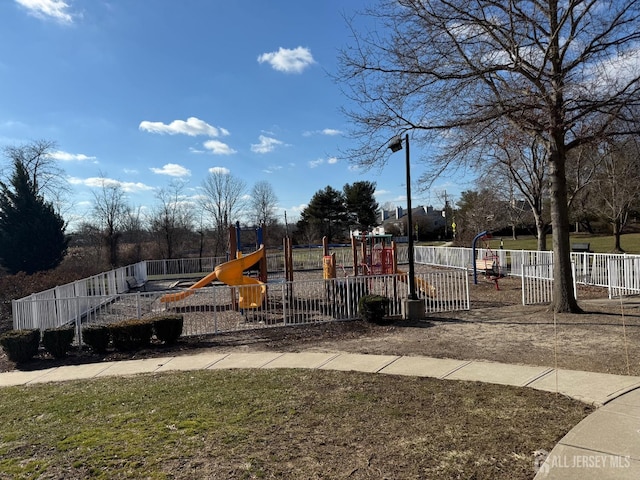 community play area with fence