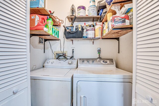 laundry area featuring washer and dryer