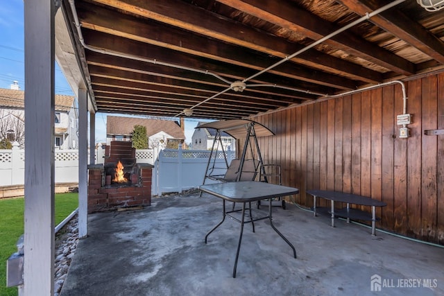 view of patio featuring a fenced backyard