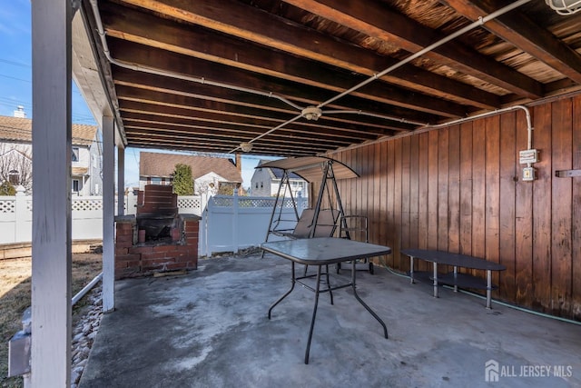view of patio featuring a fenced backyard