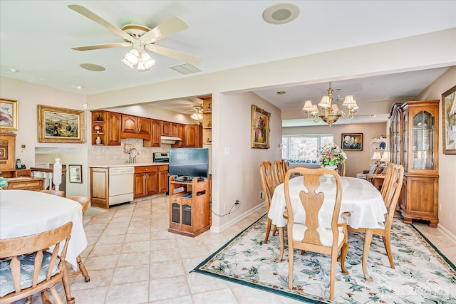 64 Annette Dr, Edison, NJ 08820 - dining room featuring a ceiling fan and a chandelier