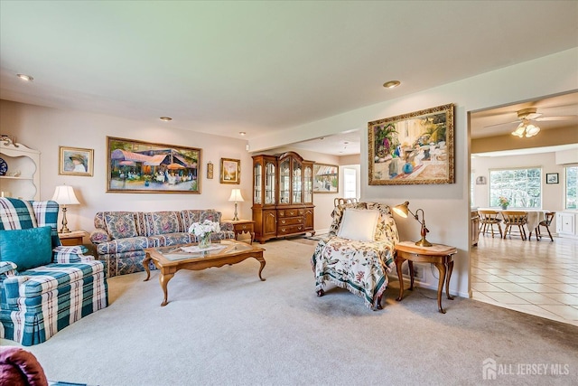 64 Annette Dr, Edison, NJ 08820 - tiled living room with carpet flooring and recessed lighting