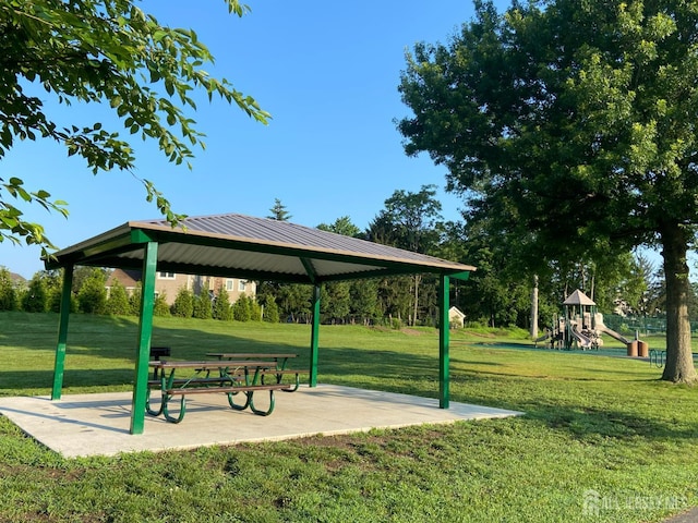 64 Annette Dr, Edison, NJ 08820 - view of home's community with a gazebo and a lawn