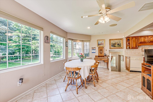 64 Annette Dr, Edison, NJ 08820 - dining room with ceiling fan, light tile patterned floors, and recessed lighting