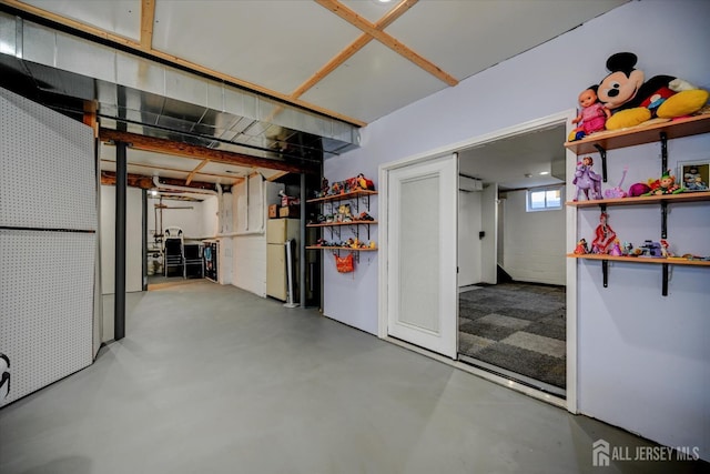 2 Eddie Ct, South Brunswick, NJ 08810 - basement with freestanding refrigerator