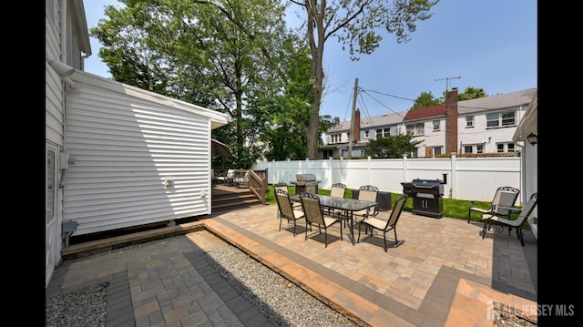 3 Mayfield Pl, Metuchen, NJ 08840 - view of patio featuring outdoor dining space, a grill, and a wooden deck