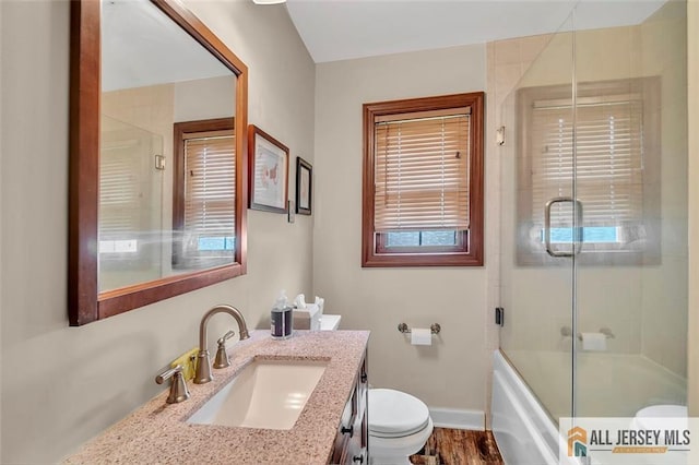 5 Serviss Ave, East Brunswick, NJ 08816 - full bath featuring vanity and shower / bath combination with glass door