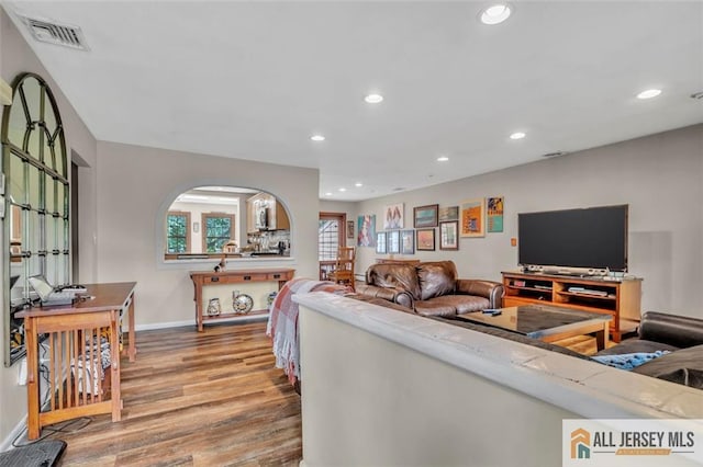 5 Serviss Ave, East Brunswick, NJ 08816 - living area featuring wood finished floors and recessed lighting