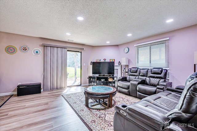 19 Carriage Pl, Edison, NJ 08820 - living room featuring light wood finished floors, healthy amount of natural light, recessed lighting, and a textured ceiling