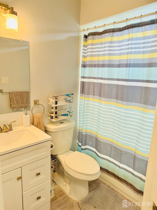 45 Marina View Dr, Sewaren, NJ 07077 - bathroom featuring vanity and a shower with shower curtain