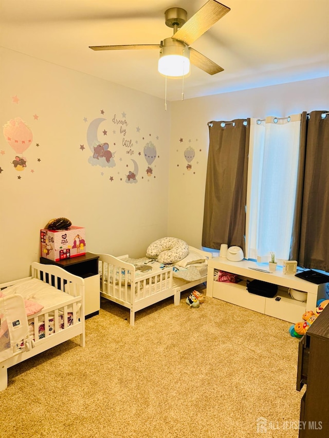 45 Marina View Dr, Sewaren, NJ 07077 - bedroom featuring carpet floors and ceiling fan