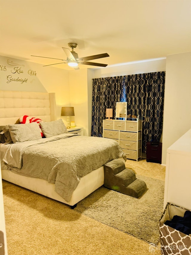 45 Marina View Dr, Sewaren, NJ 07077 - bedroom with light colored carpet and a ceiling fan