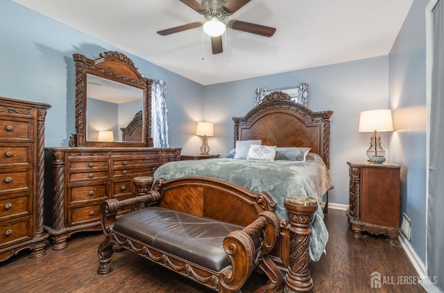 1565 W 6th St, Piscataway, NJ 08854 - bedroom featuring dark wood-style floors and ceiling fan