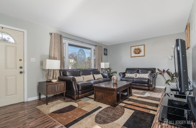 1565 W 6th St, Piscataway, NJ 08854 - living room with baseboards and wood finished floors