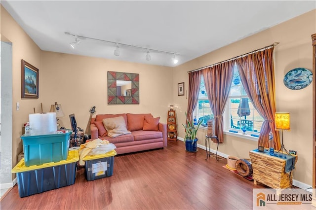 living room featuring hardwood / wood-style floors