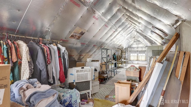view of unfinished attic