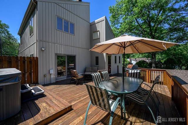 22 Roosevelt St, Pequannock, NJ 07440 - deck featuring outdoor dining space, grilling area, and outdoor lounge area