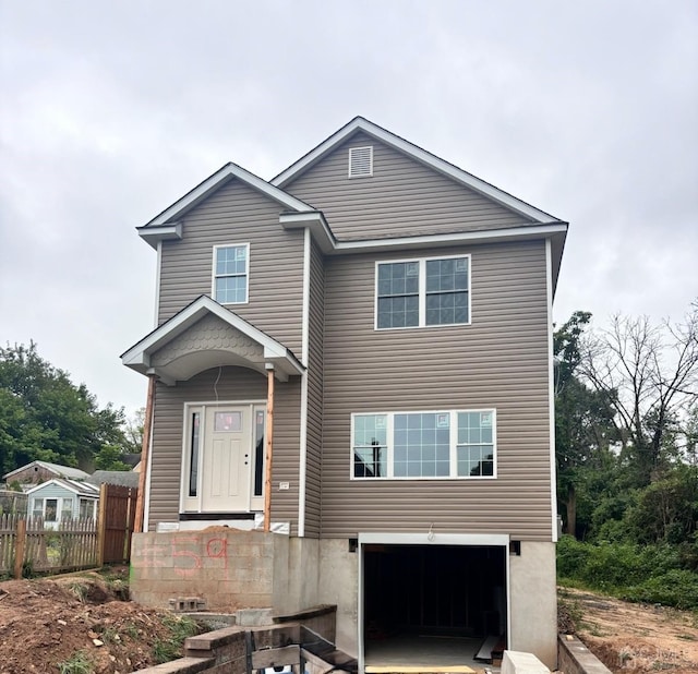 view of front of house featuring a garage